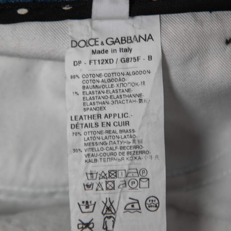 Pre Owned Dolce & Gabbana Blue Washed Cute Denim Jeans M Waist 32"