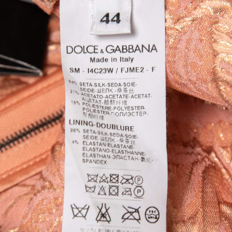 Pre Owned Dolce & Gabbana Pink Floral Jacquard Flared Mini Skirt M