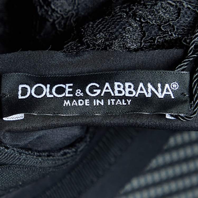 Pre Owned Dolce & Gabbana Black Lace Bustier Top S