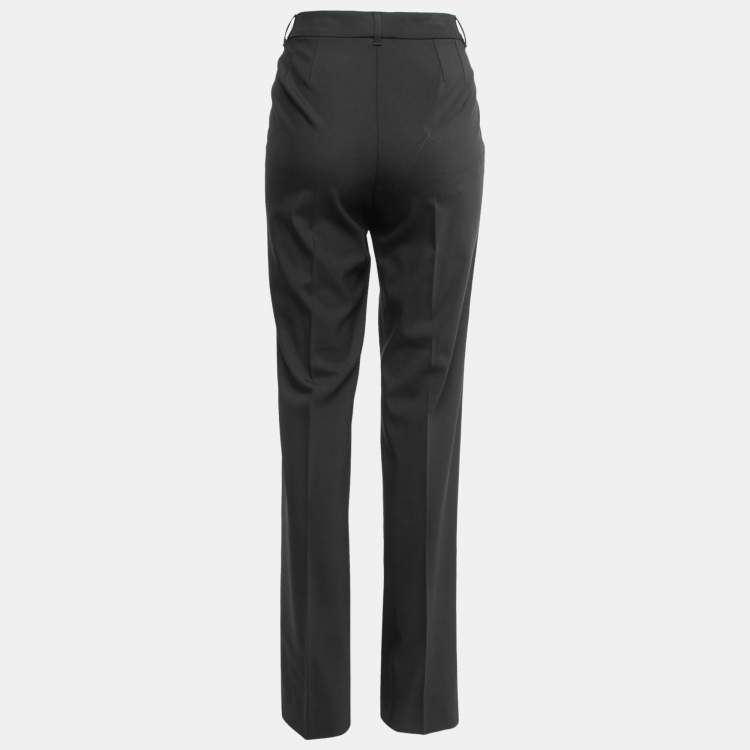 Pre Owned Dolce & Gabbana Black Wool Straight Leg Trousers M