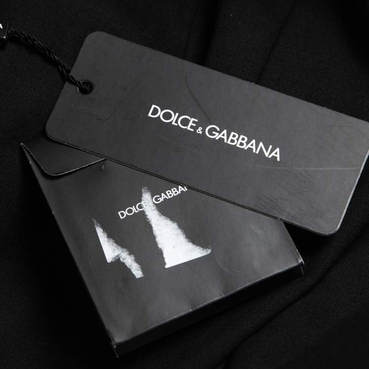 Pre Owned Dolce & Gabbana Black Wool Straight Leg Trousers M