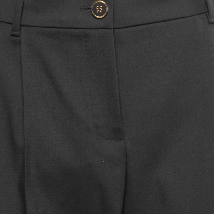 Pre Owned Dolce & Gabbana Black Wool Straight Leg Trousers M