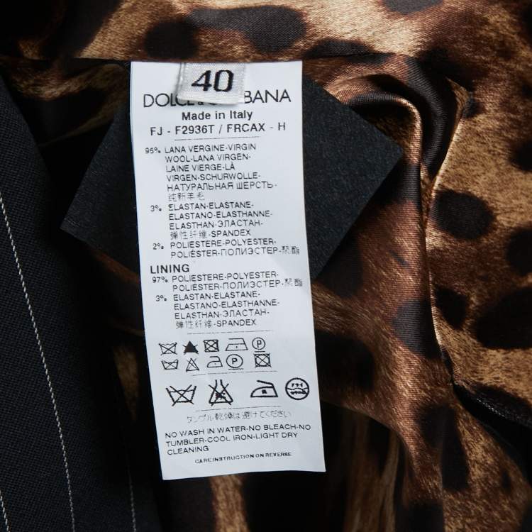 Pre Owned Dolce & Gabbana Black Striped Wool Tailored Blazer S