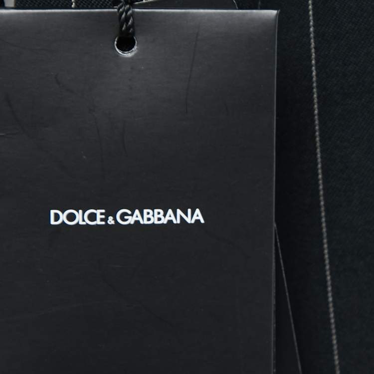 Pre Owned Dolce & Gabbana Black Striped Wool Tailored Blazer S