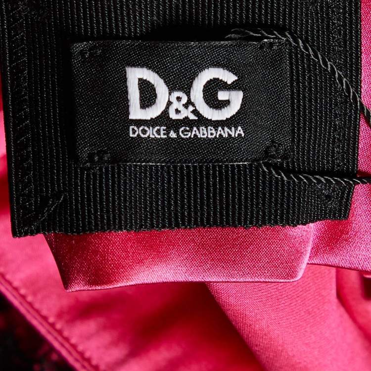 Pre Owned D&G Fuschia Pink Silk Satin & Lace Camisole L