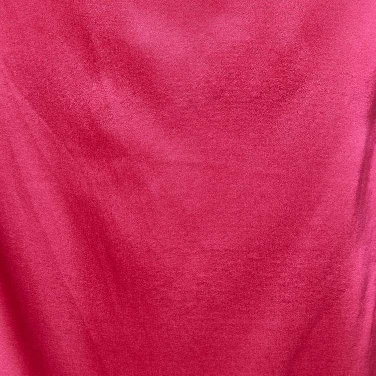 Pre Owned D&G Fuschia Pink Silk Satin & Lace Camisole L