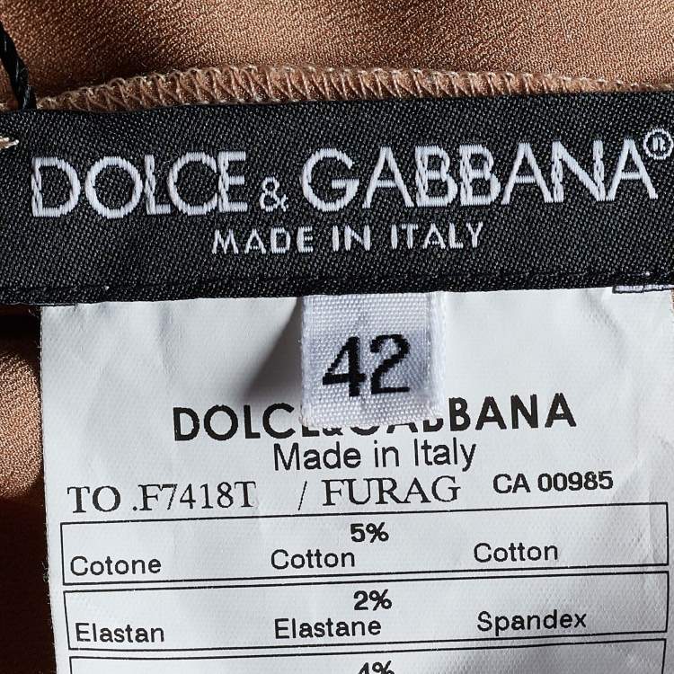 مملوكة مسبقًا Dolce & Gabbana Beige Satin & Lace Cami Top M