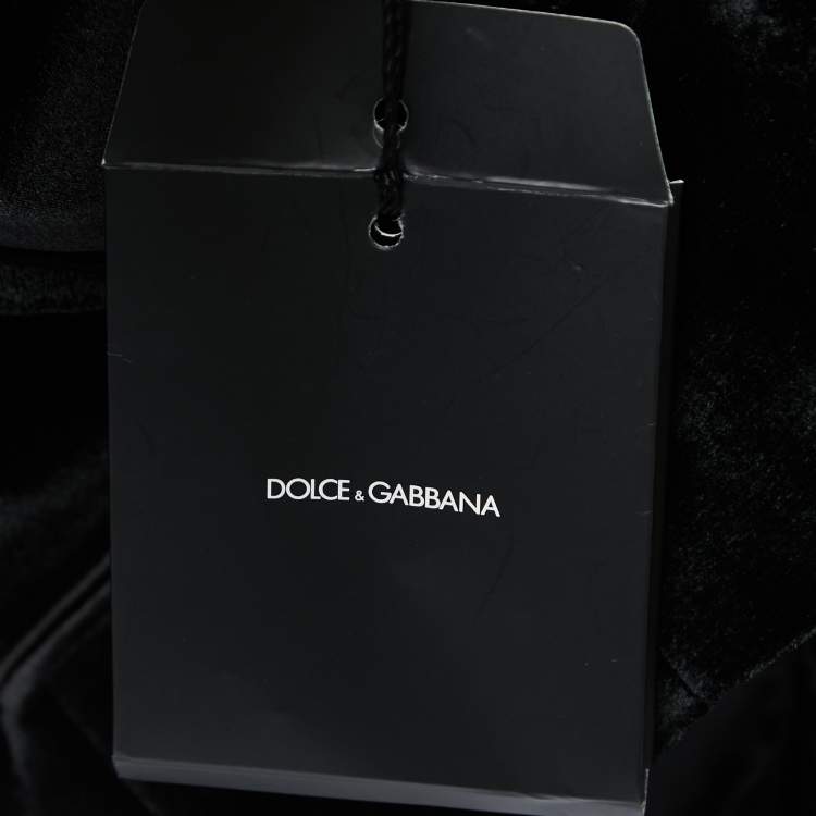 Pre Owned Dolce & Gabbana Black Velvet & Satin Lapel Detailed Blazer M