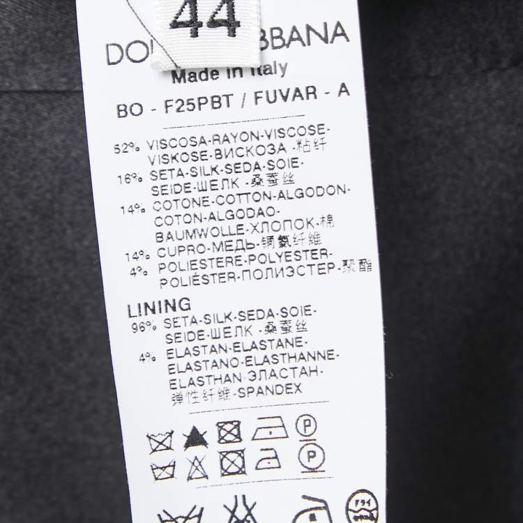 Pre Owned Dolce & Gabbana Black Velvet & Satin Lapel Detailed Blazer M