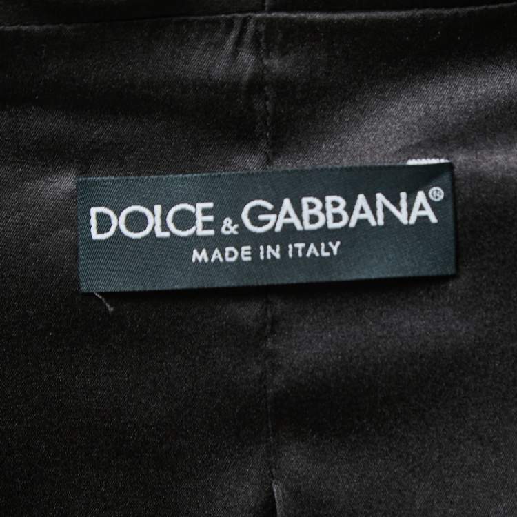 Pre Owned Dolce & Gabbana Black Velvet & Satin Lapel Detailed Blazer M
