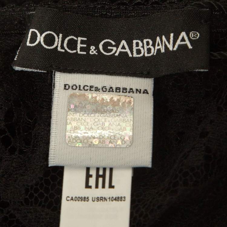 Pre Owned Dolce & Gabbana Black Lace Bralette Top XL
