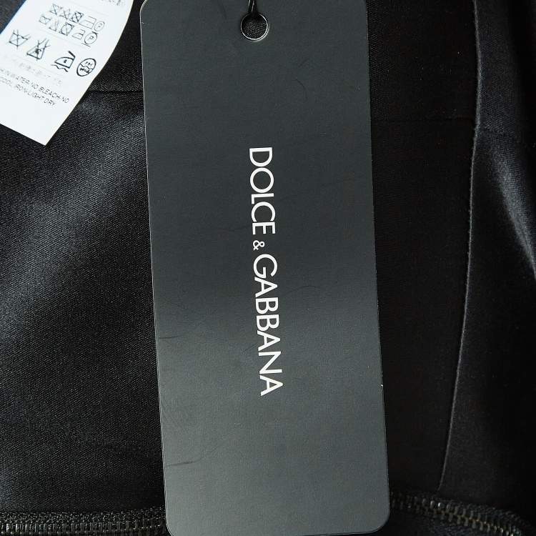 Pre Owned Dolce & Gabbana Black Lemon Print Satin Silk Draped Sleeveless Mini Dress S
