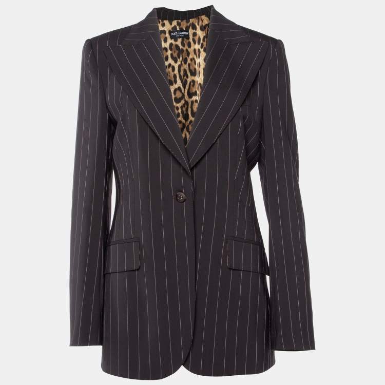 Dolce & Gabbana Brown Pinstriped Wool Tailored Blazer M Dolce & Gabbana ...