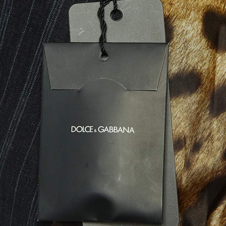 Pre Owned Dolce & Gabbana Navy Blue Pinstripe Linen Single Breasted Suit M
