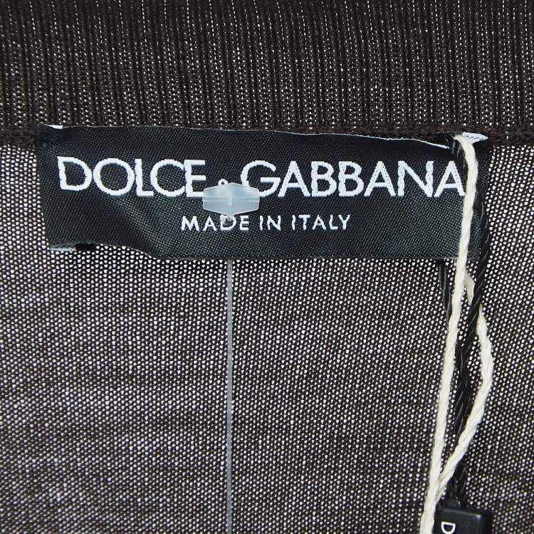 Pre Owned Dolce & Gabbana Brown Wool Wrap Around Cardigan M