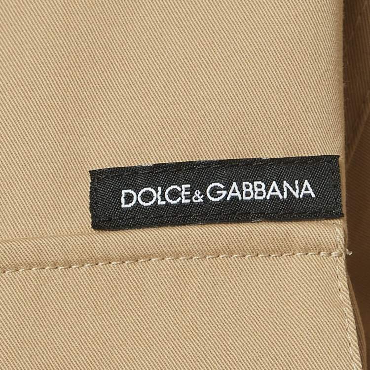 Pre Owned Dolce & Gabbana Beige Cotton Belted Cargo Jumpsuit M