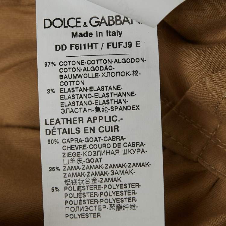 Pre Owned Dolce & Gabbana Beige Cotton Belted Cargo Jumpsuit M