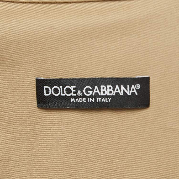 Pre Owned Dolce & Gabbana Beige Cotton Belted Cargo Jumpsuit M
