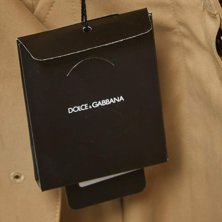 Pre Owned Dolce & Gabbana Beige Cotton Belted Cargo Jumpsuit M