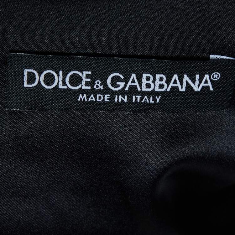 مملوكة مسبقًا Dolce & Gabbana Black Miss Sicily Bag Print Silk Sheath Dress XL