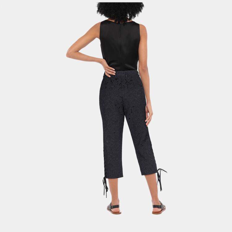 Pre Owned Dolce & Gabbana Viscose Cropped Pants 44