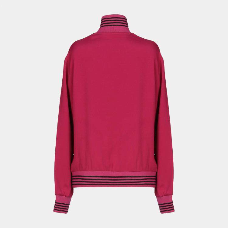 Pre Owned Dolce & Gabbana Pink Jersey Zip Up Sweatshirt S (IT 40)