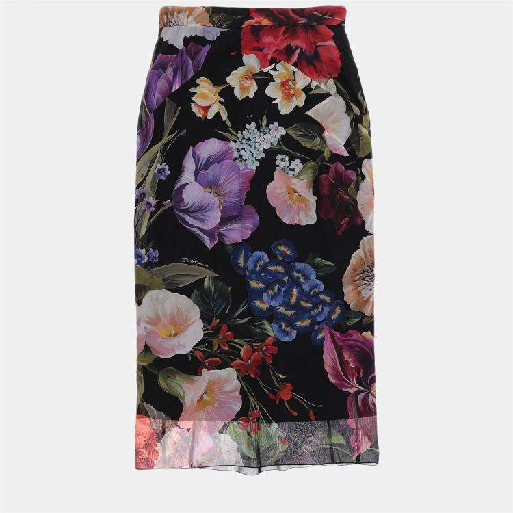 Pre Owned Dolce & Gabbana Silk Midi skirts 40