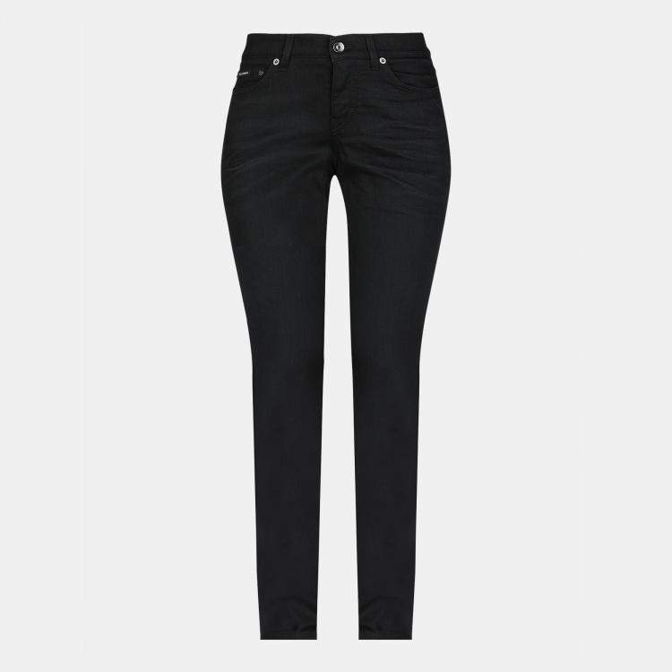 Pre Owned Dolce & Gabbana Black Denim Girly Jeans S Waist 27"