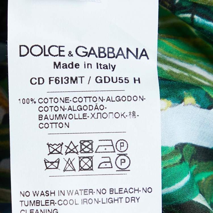Pre Owned Dolce & Gabbana Green Jungle Print Cotton Mini Dress S