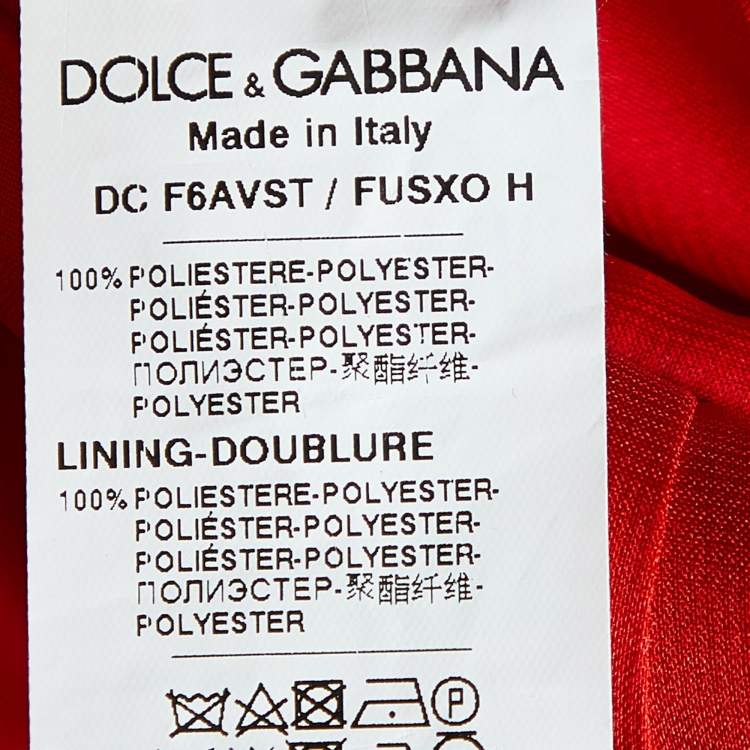 Pre Owned Dolce & Gabbana Red Chiffon Pleated Long Dress S