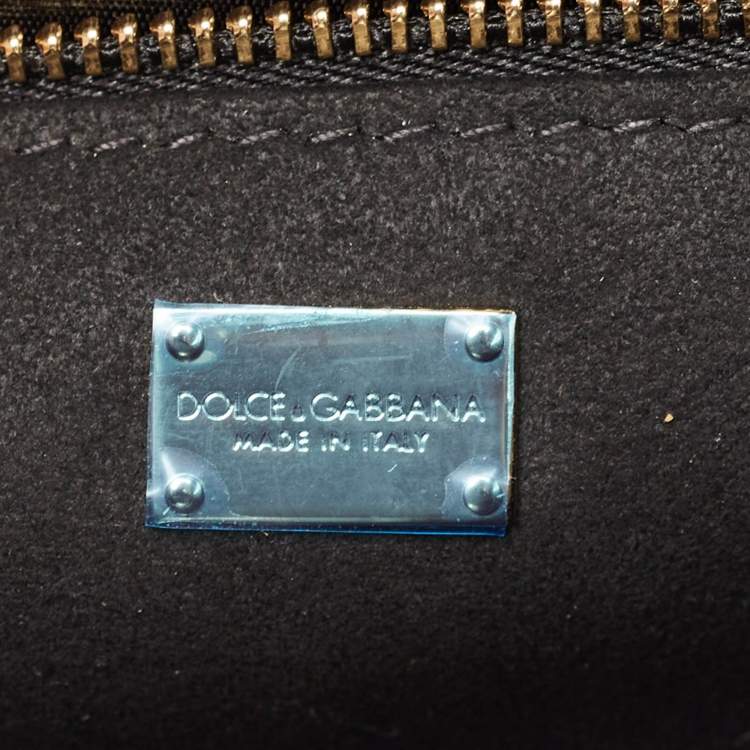 Pre Owned Dolce & Gabbana Black Leather DG Logo Crossbody Bag