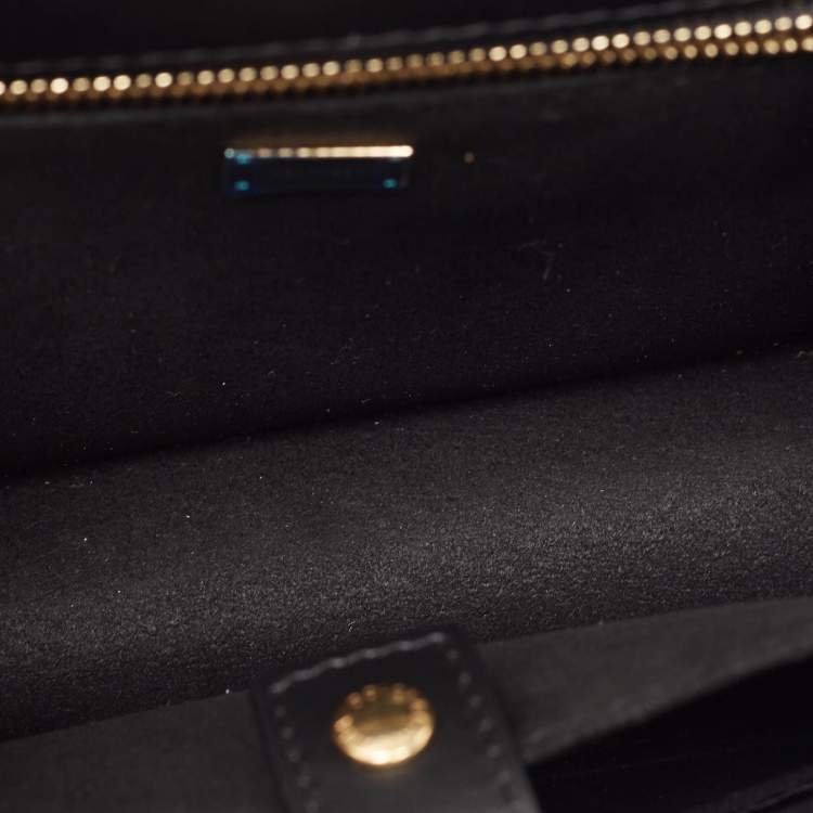 Pre Owned Dolce & Gabbana Black Leather DG Logo Crossbody Bag