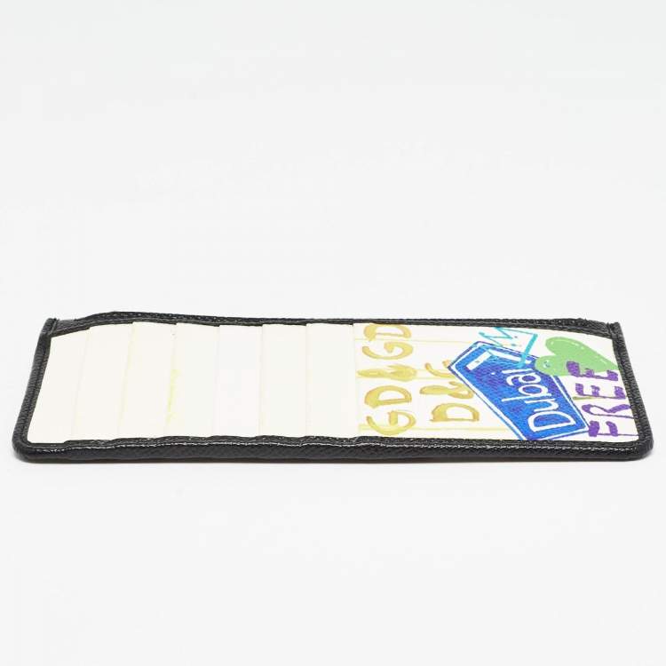 Pre Owned Dolce & Gabbana Multicolor Printed Leather Zip Card Holder