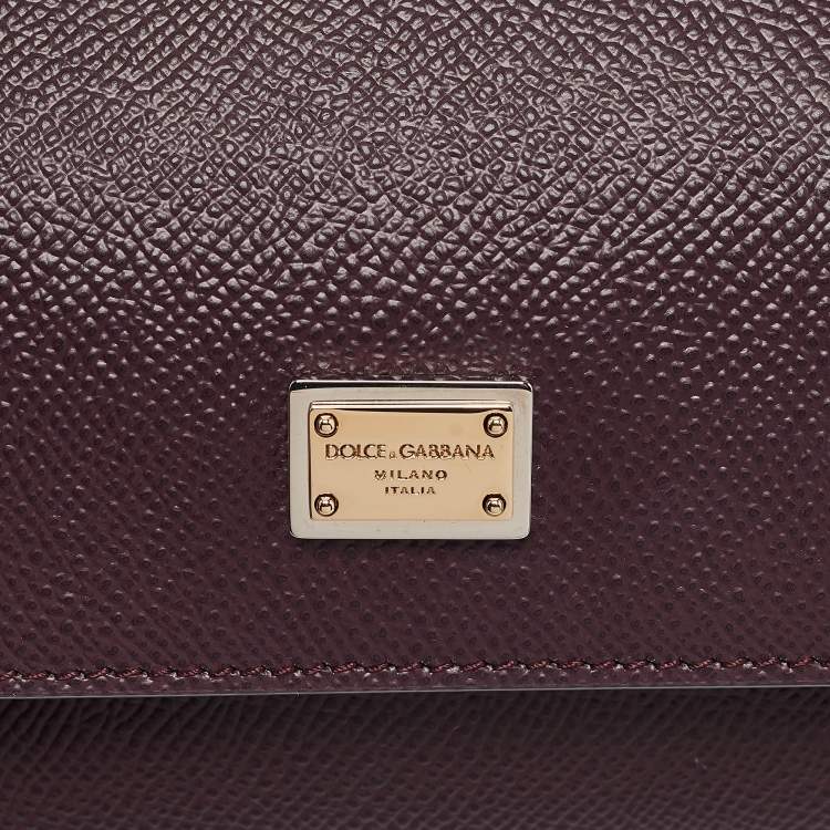 مملوكة مسبقًا Dolce & Gabbana Burgundy Leather Small Miss Sicily Top Handle Bag