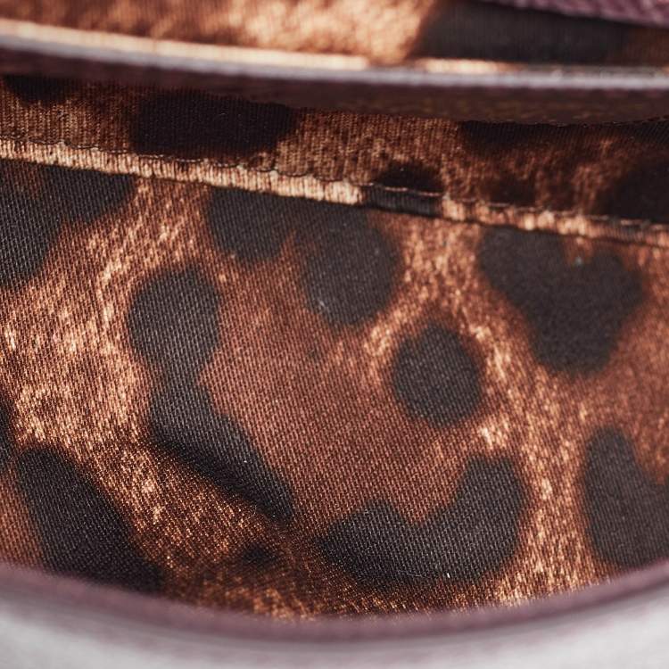 مملوكة مسبقًا Dolce & Gabbana Burgundy Leather Small Miss Sicily Top Handle Bag