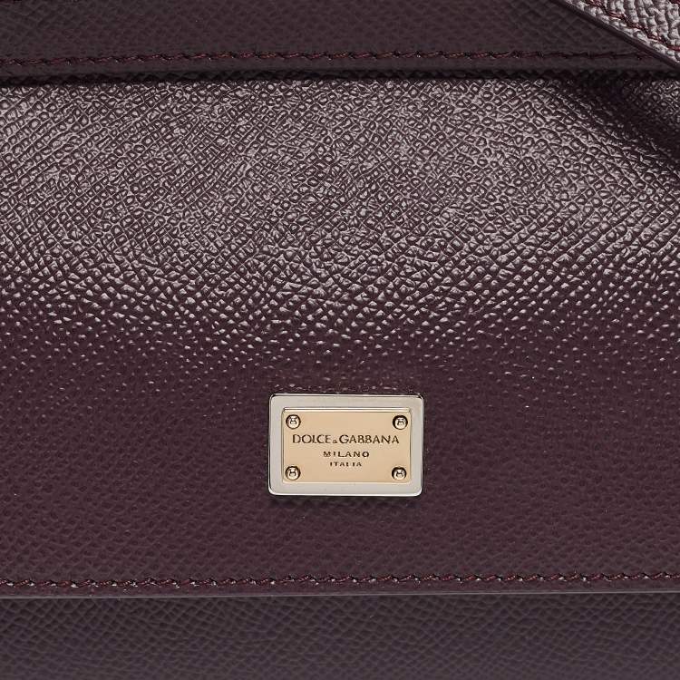 مملوكة مسبقًا Dolce & Gabbana Burgundy Leather Small Miss Sicily Top Handle Bag