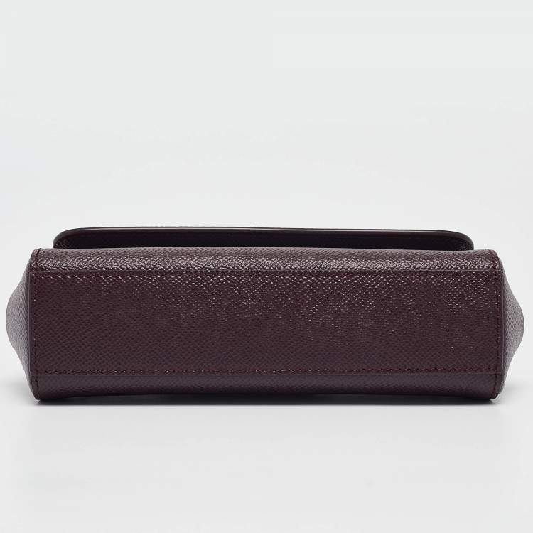 مملوكة مسبقًا Dolce & Gabbana Burgundy Leather Small Miss Sicily Top Handle Bag