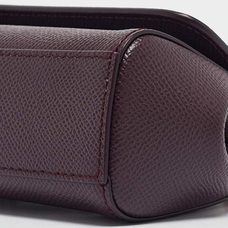 مملوكة مسبقًا Dolce & Gabbana Burgundy Leather Small Miss Sicily Top Handle Bag
