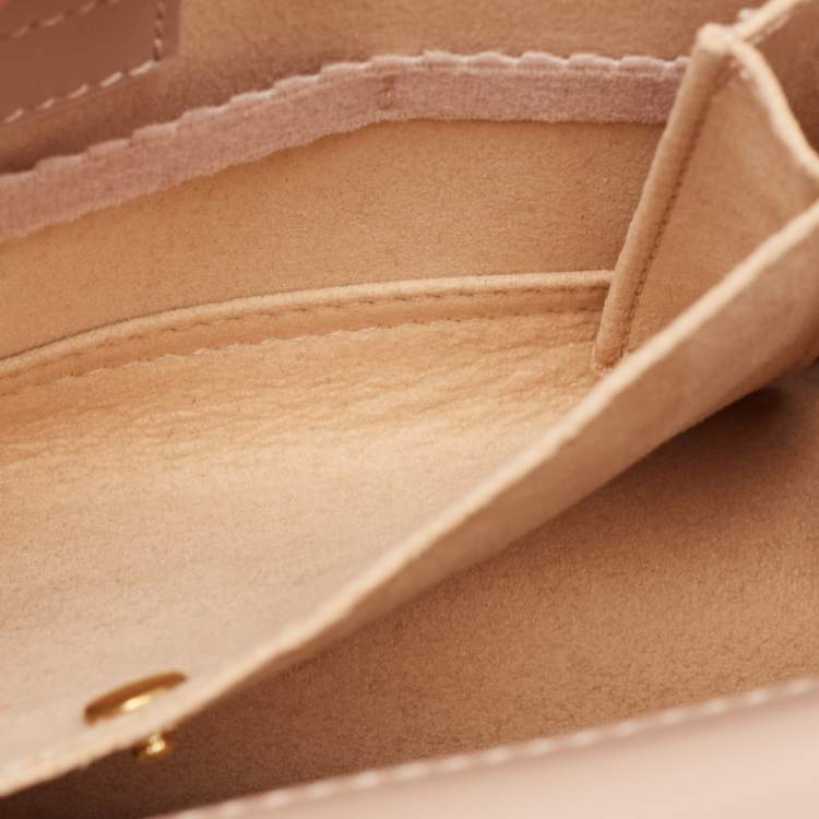 Pre Owned Dolce & Gabbana Beige Leather DG Logo Crossbody Bag