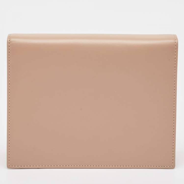 Pre Owned Dolce & Gabbana Beige Leather DG Logo Crossbody Bag