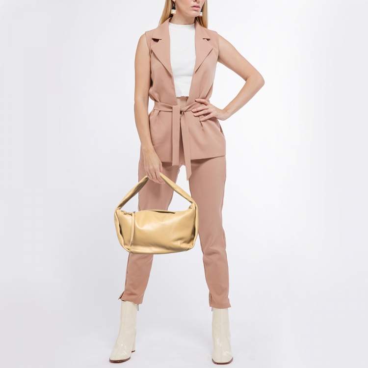 Pre Owned Dolce & Gabbana Beige Leather Shoulder Bag