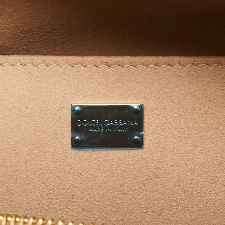 Pre Owned Dolce & Gabbana Beige Leather Shoulder Bag