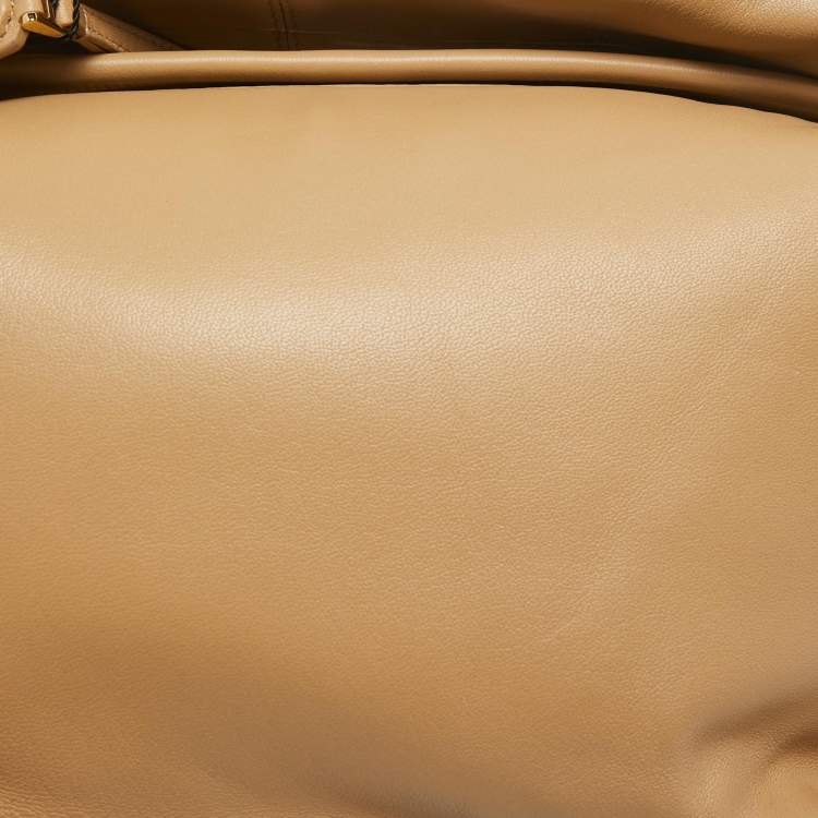 Pre Owned Dolce & Gabbana Beige Leather Shoulder Bag
