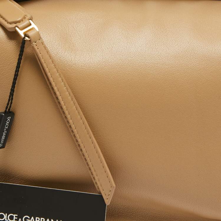 Pre Owned Dolce & Gabbana Beige Leather Shoulder Bag