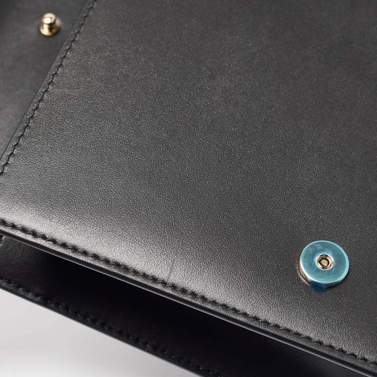 Pre Owned Dolce & Gabbana Black Leather DG Logo Crossbody Bag