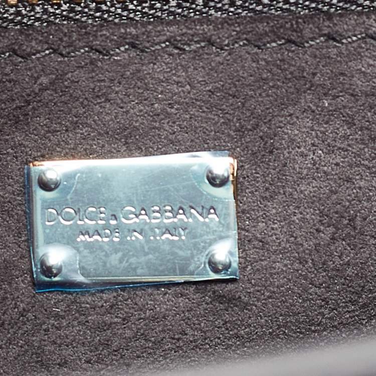 Pre Owned Dolce & Gabbana Black Leather DG Logo Crossbody Bag