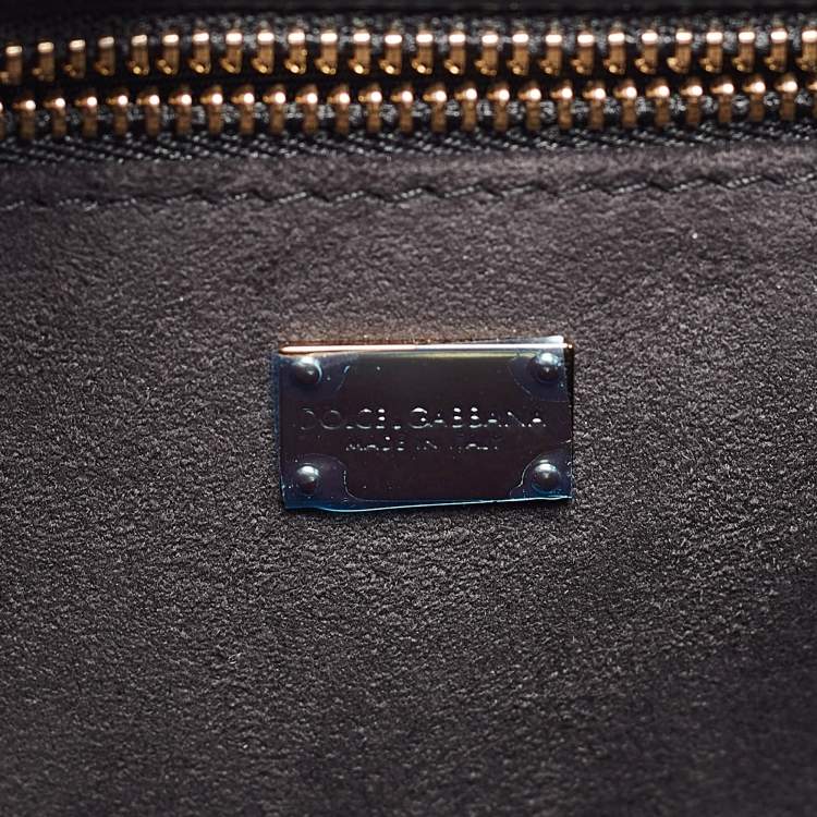 Pre Owned Dolce & Gabbana Black Leather DG Logo Crossbody Bag