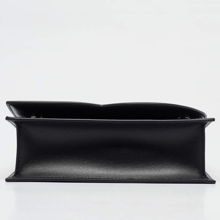 Pre Owned Dolce & Gabbana Black Leather DG Logo Crossbody Bag