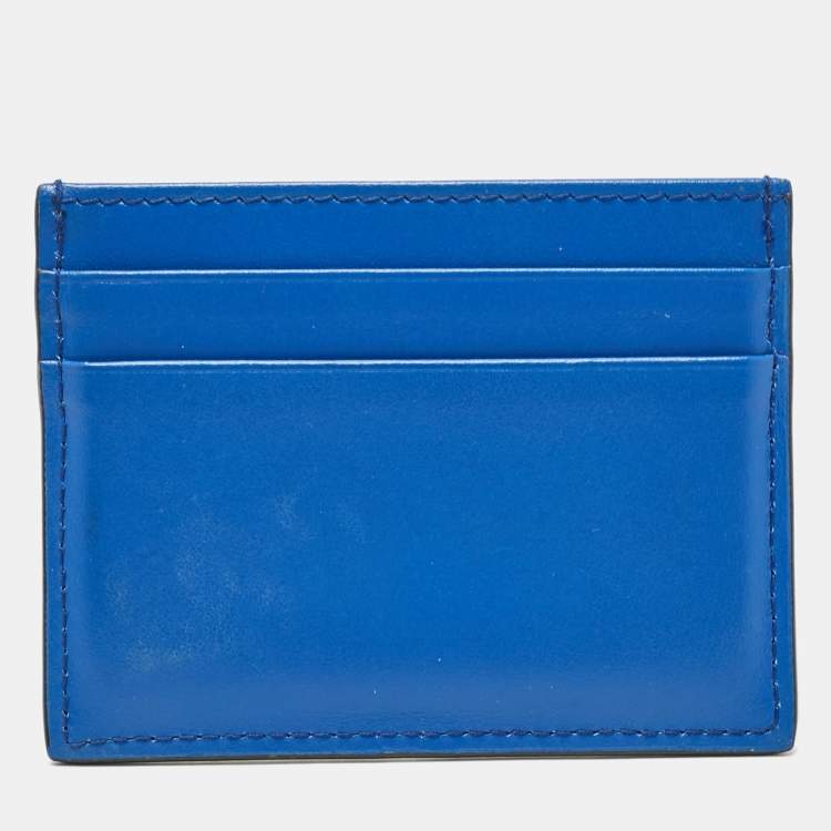 Pre Owned Dolce & Gabbana Blue Leather Card Case