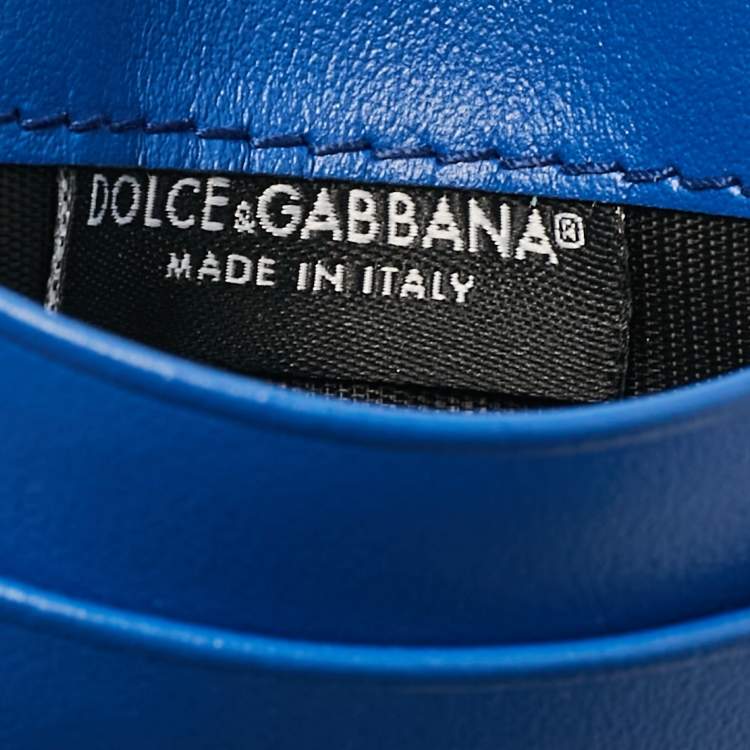 Pre Owned Dolce & Gabbana Blue Leather Card Case